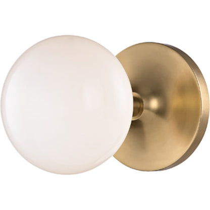 Fleming Bath Bracket Light by Hudson Valley in aged brass. Made from steel in a modern style.