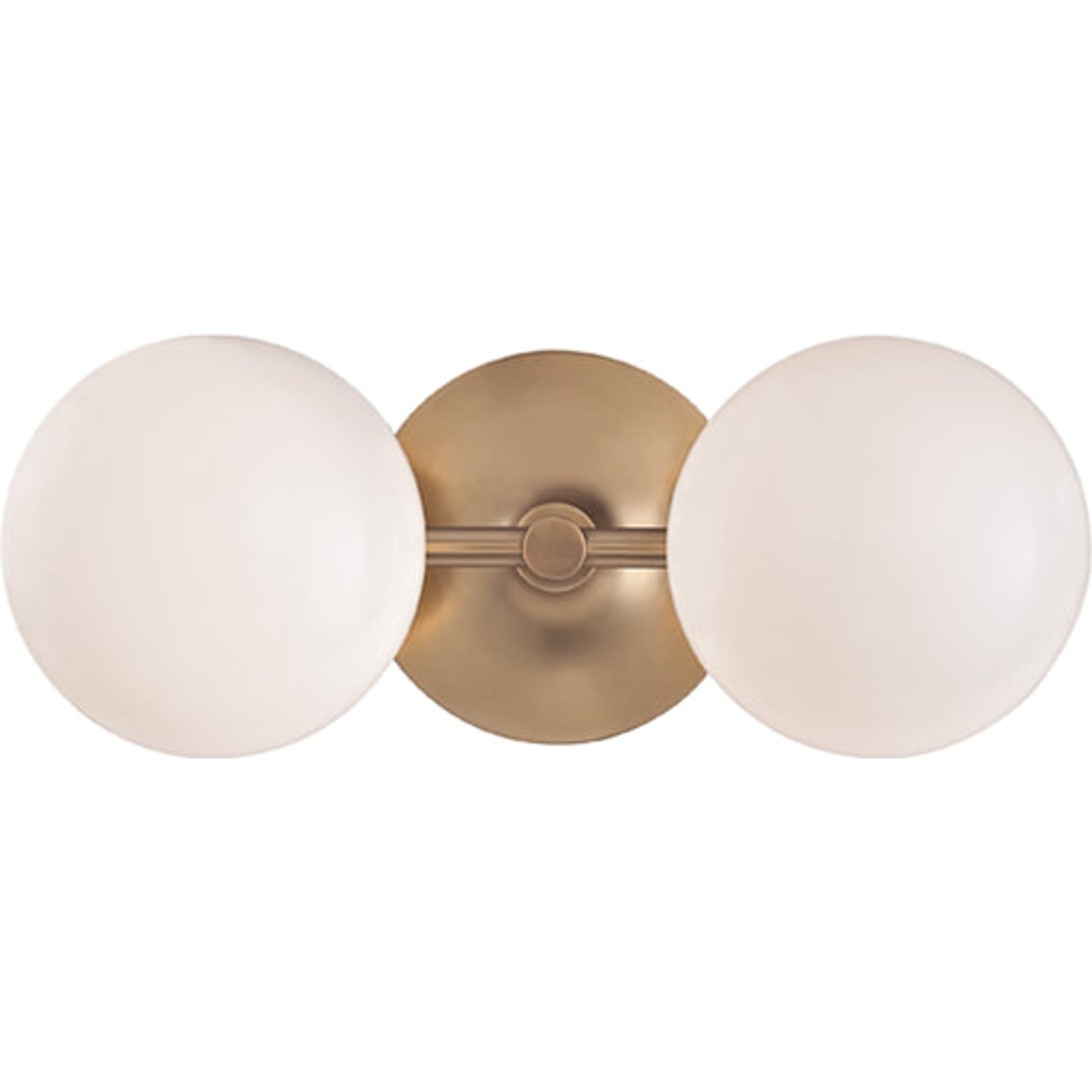 Fleming Bath Bracket Light by Hudson Valley in aged brass. Made from steel in a modern style.