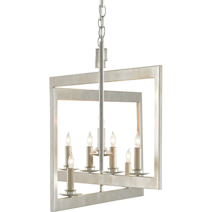 Middleton Rectangular Chandelier by Currey and Company. Made from wrought iron in a modern style.