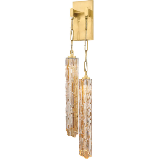 Malaga Wall Sconce by Corbett in vintage brass. Made from brass in a unique style.