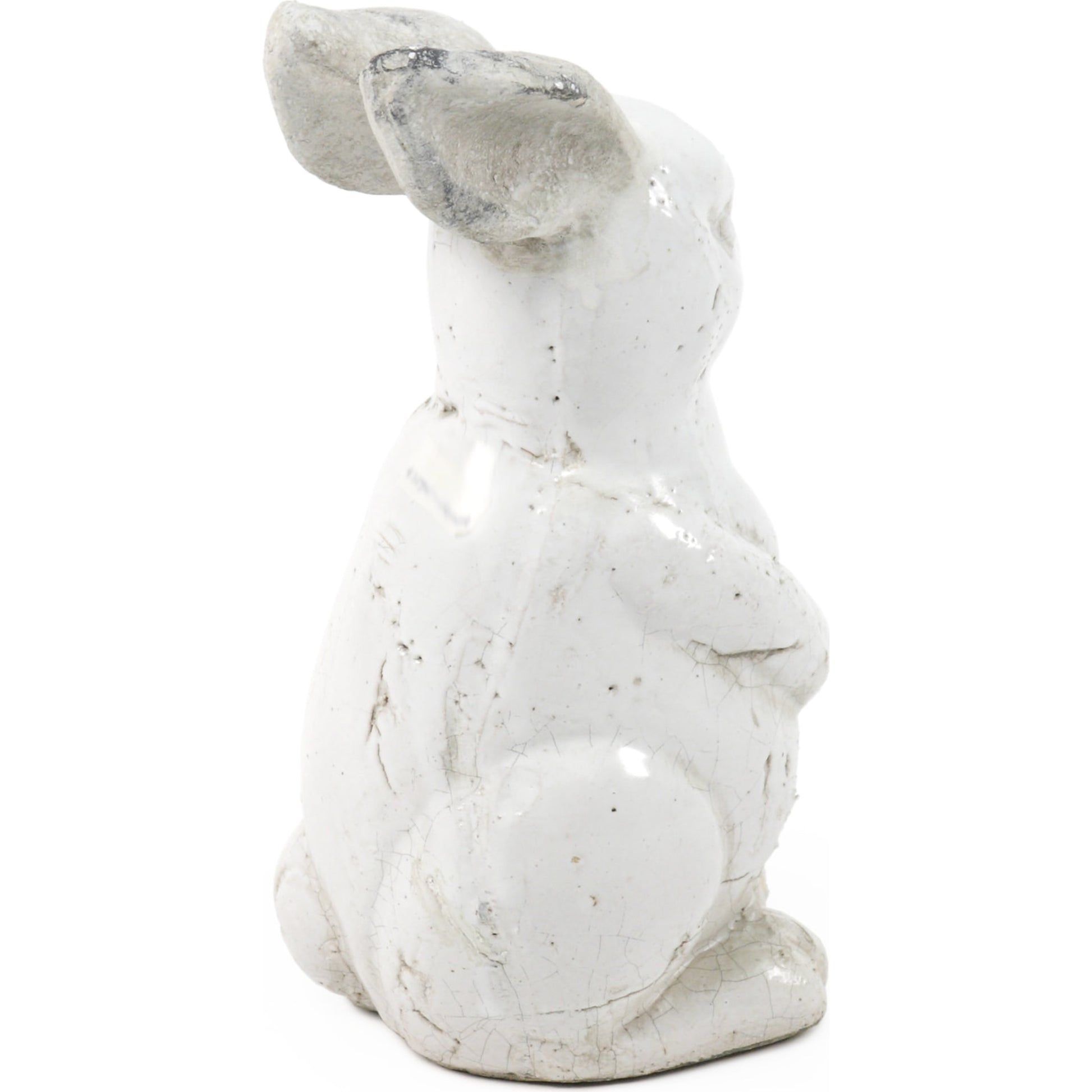 Ceramic Rabbit II by Zentique in distressed white and ceramic. Made from ceramic in a cottage & farmhouse style.