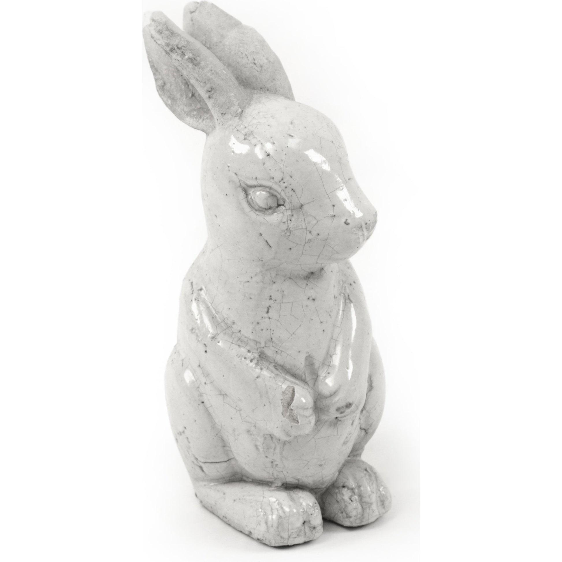 Ceramic Rabbit II by Zentique in distressed white and ceramic. Made from ceramic in a cottage & farmhouse style.