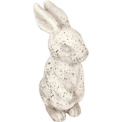 Rabbit by Zentique in distressed grey wash. Made from ceramic in a modern style.