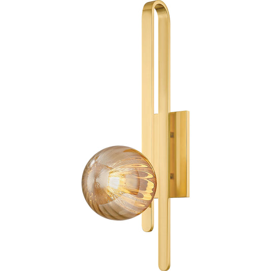 Cronus Wall Sconce by Corbett in vintage polished brass. Made from steel in a unique style.