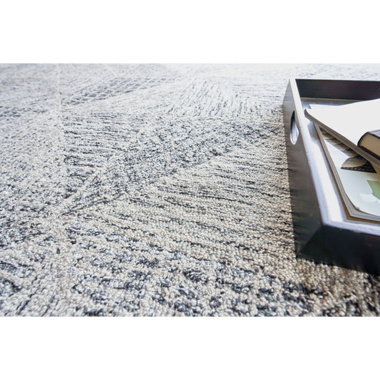 Caprice Rug - Black, Silver by Exquisite Rugs in black/silver. Made from unique in a unique style.