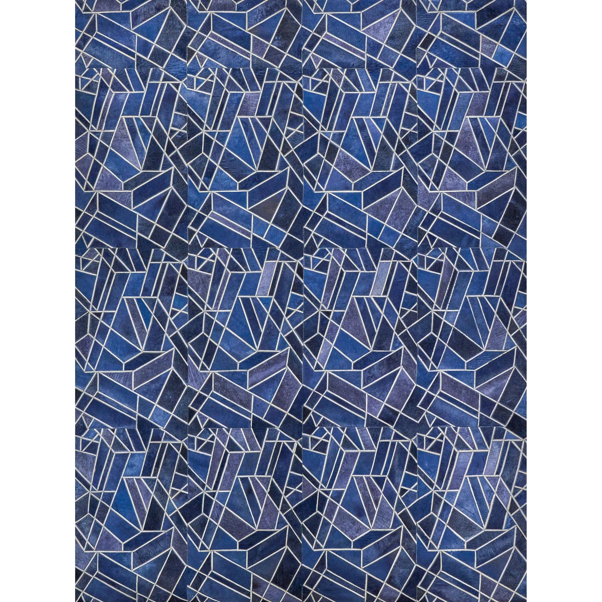 Natural Hide 4780 Rug by Exquisite Rugs in blue, ivory. Made from leather hide in a unique style.