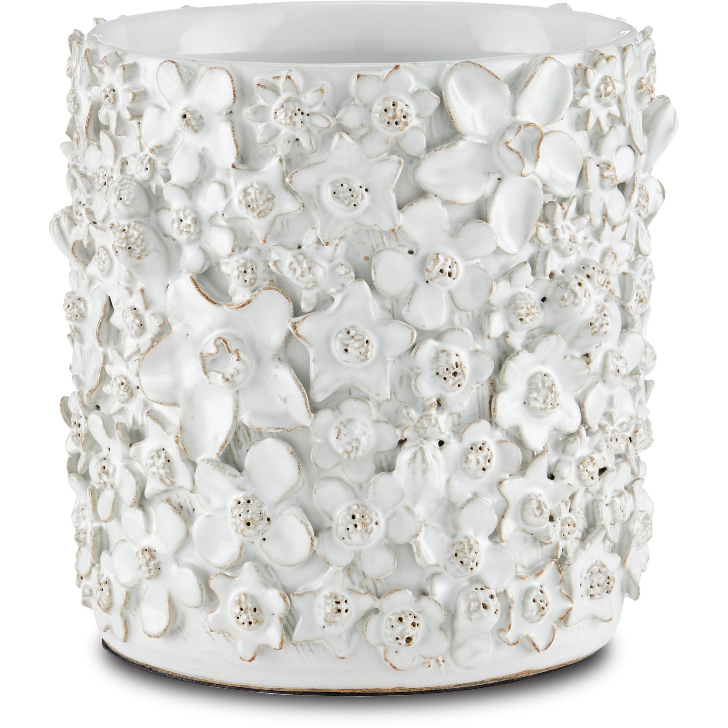002 SI-1923971 | Primary Silo | Jessamine Cachepot by Currey and Company in white. Made from ceramic in a modern style.