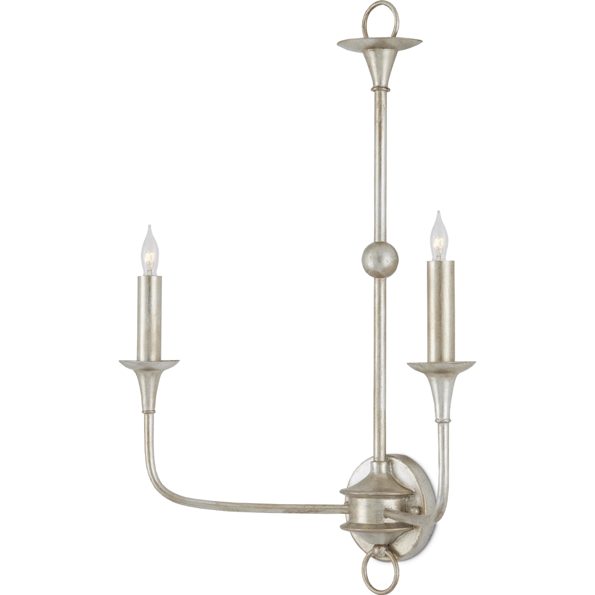 Nottaway Double Wall Sconce by Currey and Company. Made from wrought iron in a traditional style.