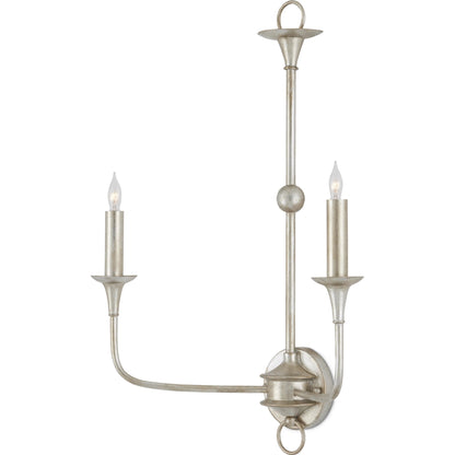 Nottaway Double Wall Sconce by Currey and Company. Made from wrought iron in a traditional style.