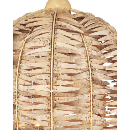 Tiptur Pendant by Currey and Company in natural, coco cream. Made from coco shells, wrought iron in a rustic style.