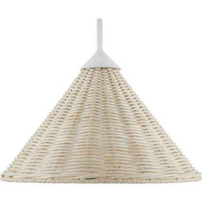 Basket Swing-Arm Wall Sconce by Currey and Company in gesso white, bleached white. Made from wrought iron, arurog in a cottage & farmhouse style.