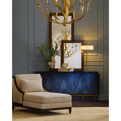 Dorian Floor Mirror by Currey and Company in kona, black. Made from oak veneer, mahogany, glass in a modern style.