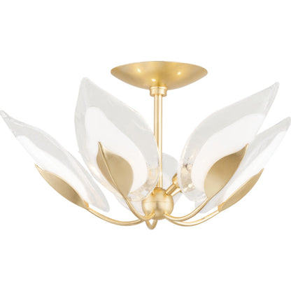 Blossom Semi Flush by Hudson Valley. Made from brass in a cottage & farmhouse style.