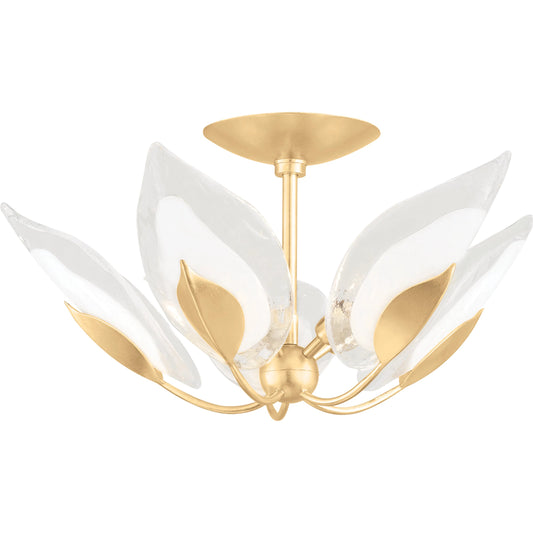 Blossom Semi Flush by Hudson Valley. Made from brass in a cottage & farmhouse style.