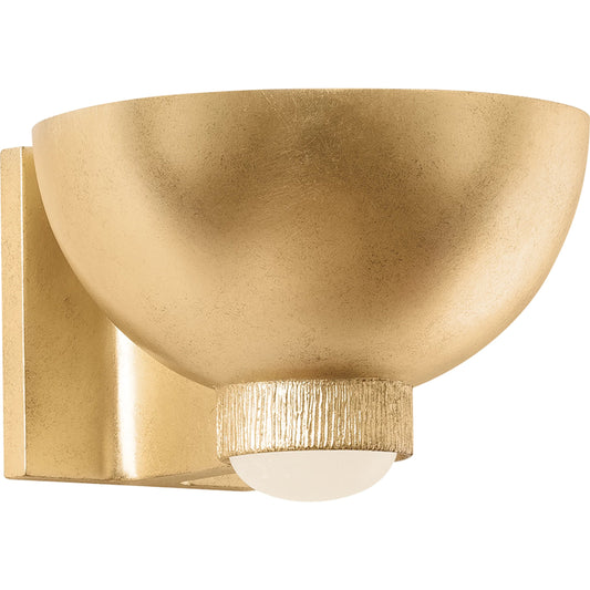 Fairview Wall Sconce by Hudson Valley in vintage gold leaf. Made from iron in a unique style.