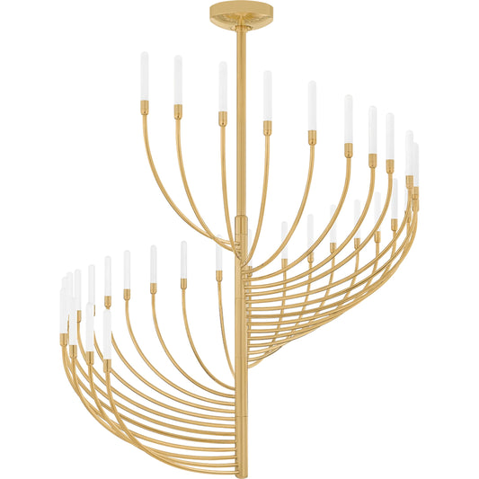Amalthea 32-Light Chandelier by Corbett in vintage brass. Made from brass in a unique style.