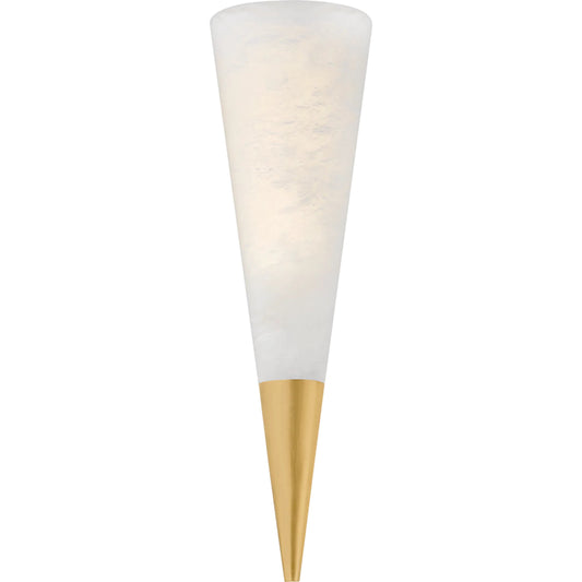 Fion Wall Sconce by Corbett in vintage brass. Made from brass in a unique style.