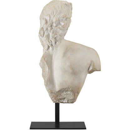 Young Royal Greek Torso by Currey and Company in aged beige, black. Made from composite, metal in a traditional style.