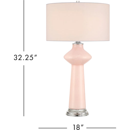 Henrietta Table Lamp by Currey and Company in pink, clear. Made from glass, optic crystal in a eclectic & global style.