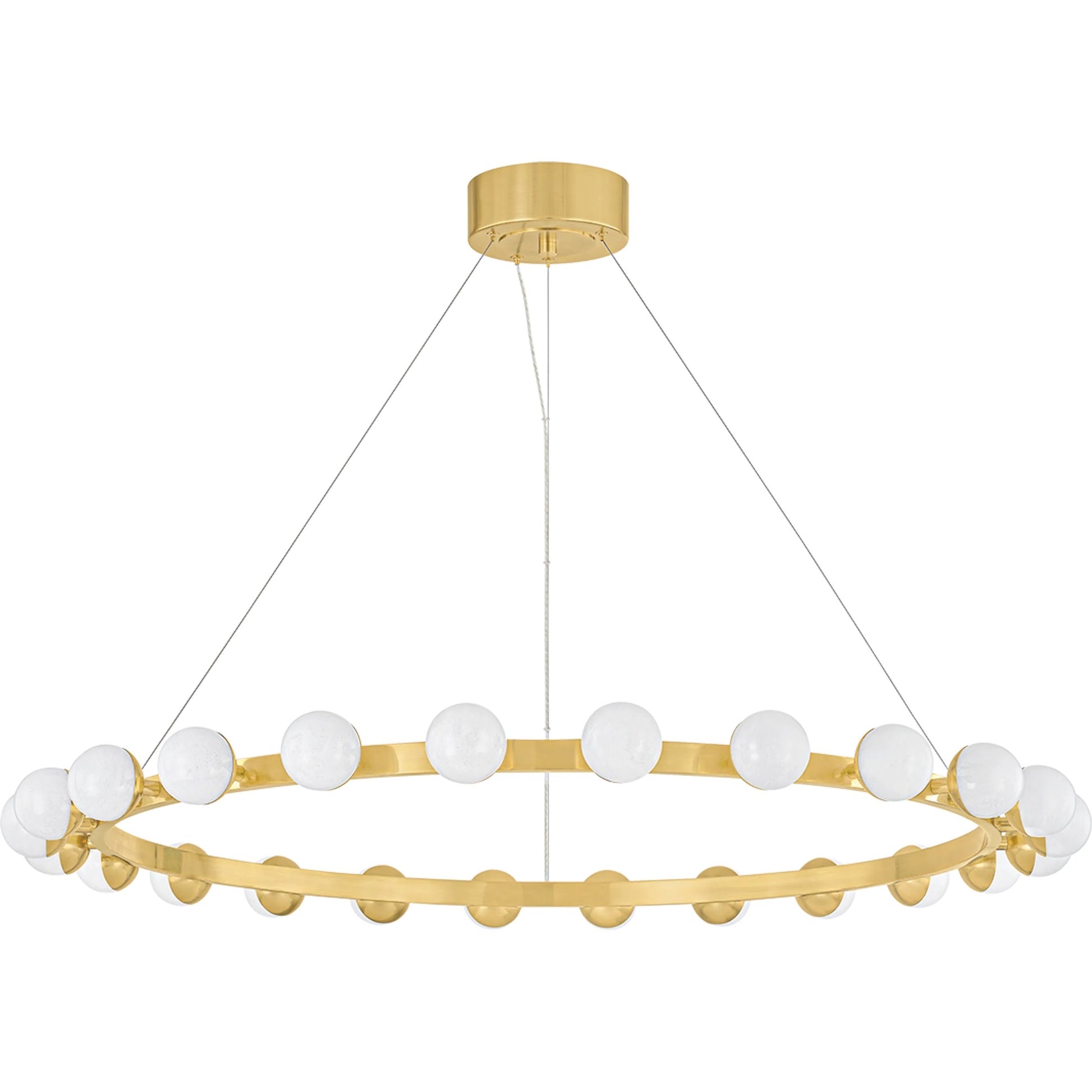 Linus 24-Light Chandelier by Corbett in vintage brass. Made from brass in a unique style.