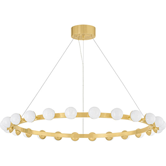 Linus 24-Light Chandelier by Corbett in vintage brass. Made from brass in a unique style.