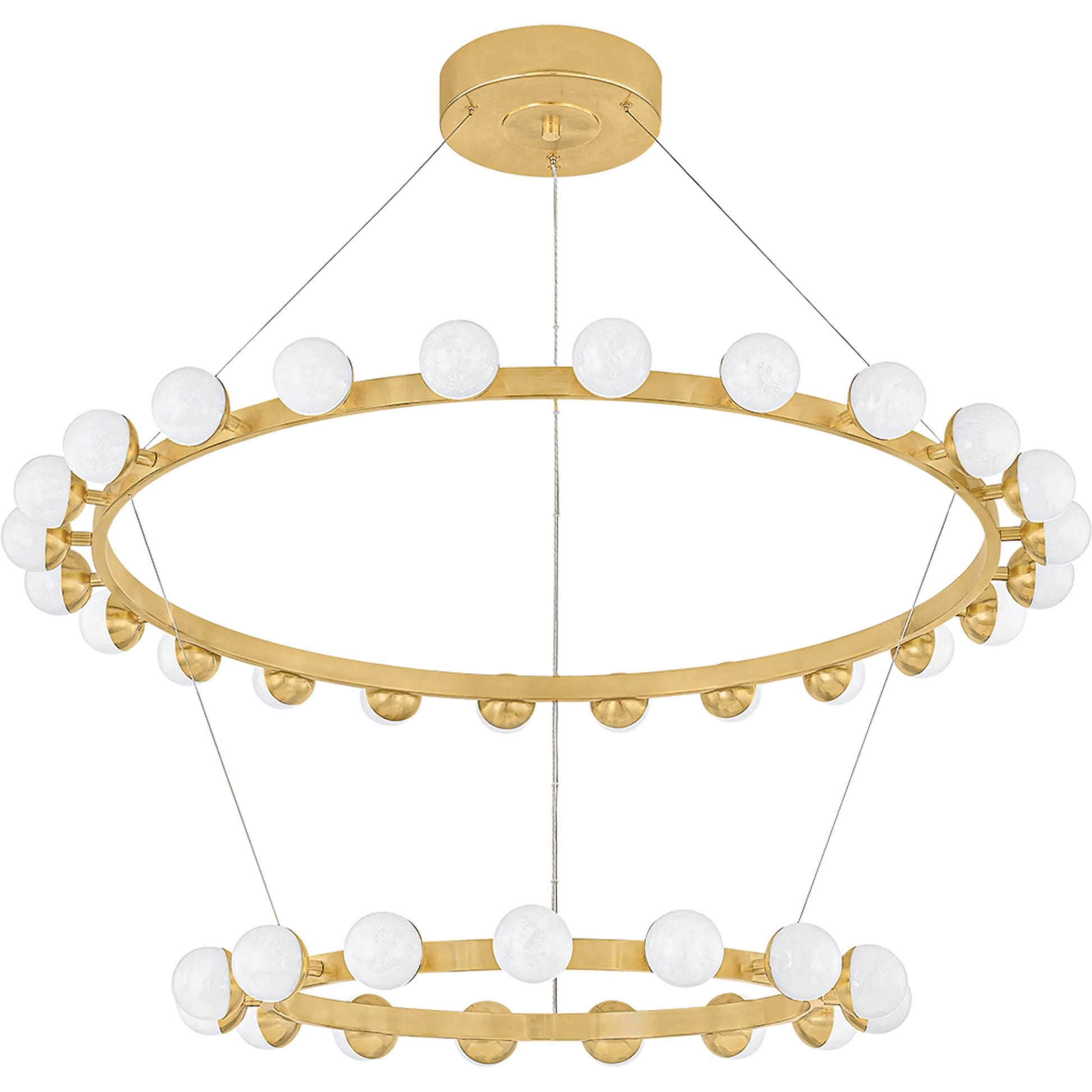 Linu 39-Light Chandelier by Corbett in vintage brass. Made from brass in a unique style.