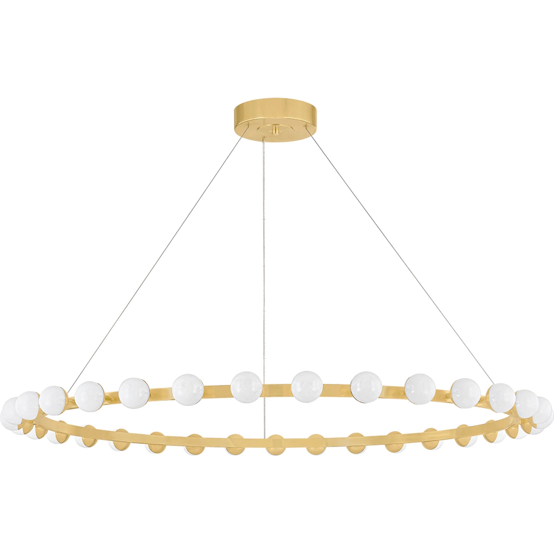 Linus 33-Light Chandelier by Corbett in vintage brass. Made from brass in a unique style.
