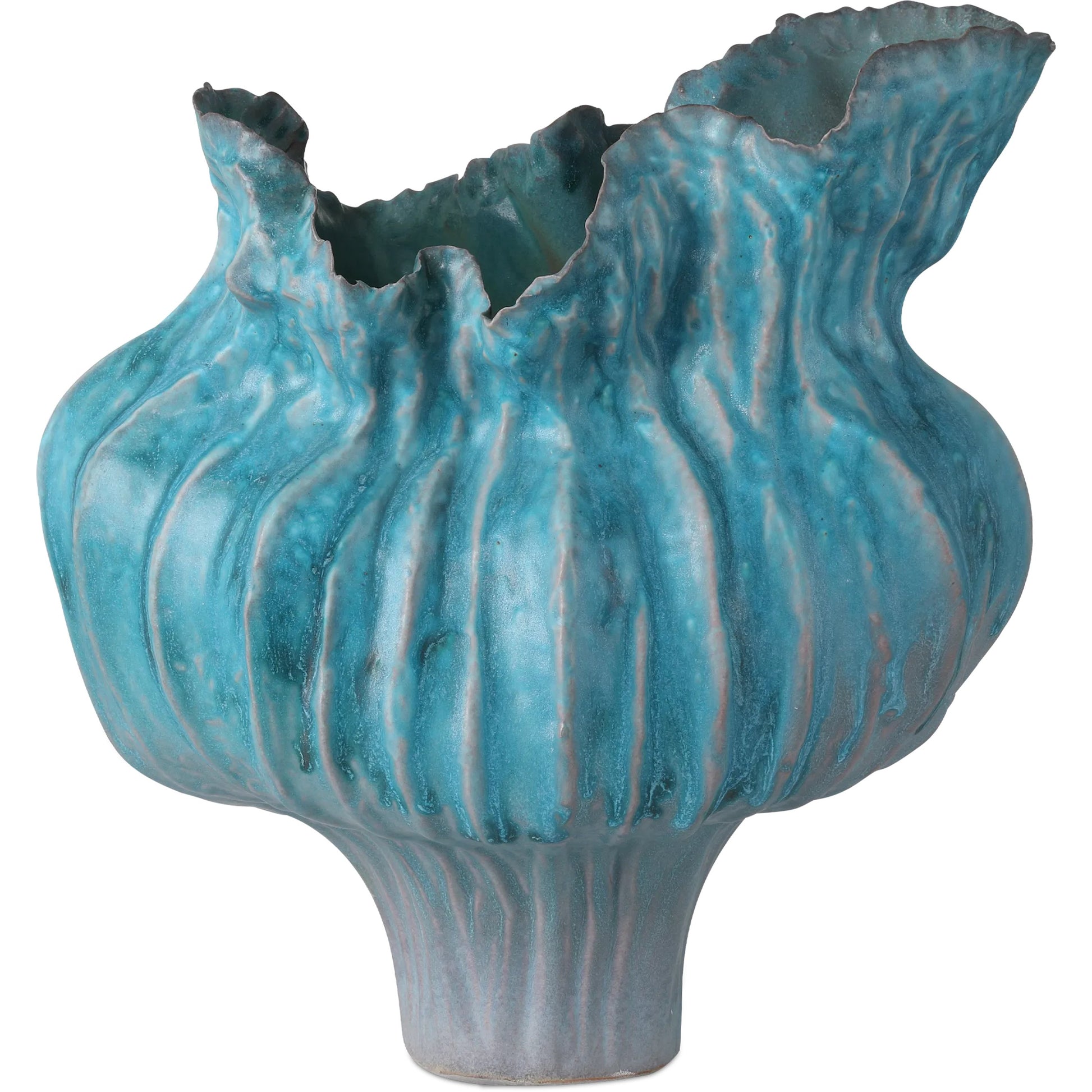 Flying Silk Vase by Currey and Company in blue. Made from porcelain in a eclectic & global style.