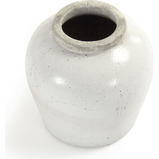 Zentique Jar by Zentique in distressed white and ceramic. Made from ceramic in a cottage & farmhouse style.