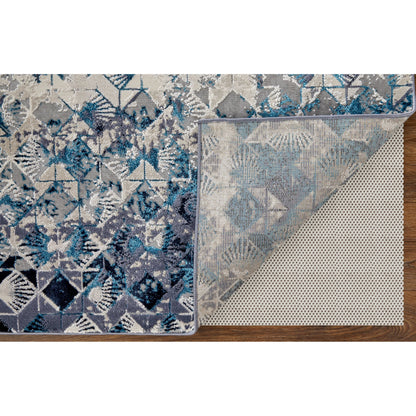 Indio Diamond Rug - 39H0F by Feizy in blue, ivory, gray. Made from unique in a unique style.