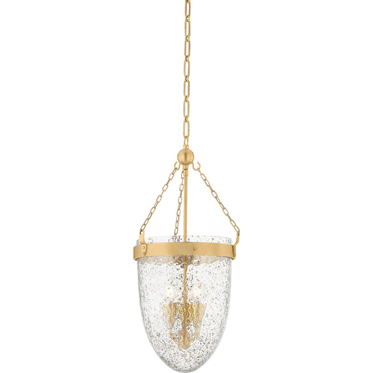 Angus Lantern by Corbett in vintage brass. Made from brass in a unique style.