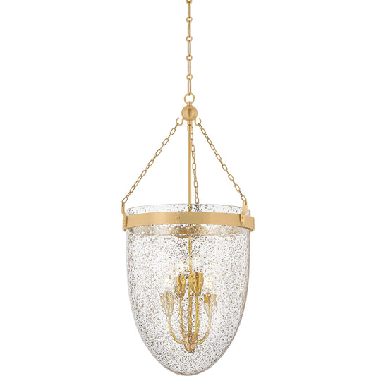 Angus Lantern by Corbett in vintage brass. Made from brass in a unique style.