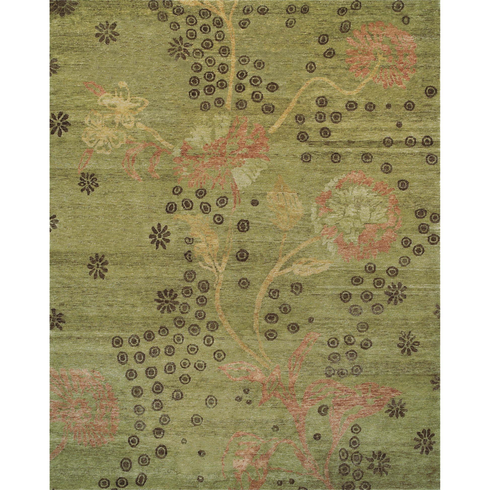 Cordonnet Rug - 7152F by Feizy in green, rust. Made from wool in a unique style.