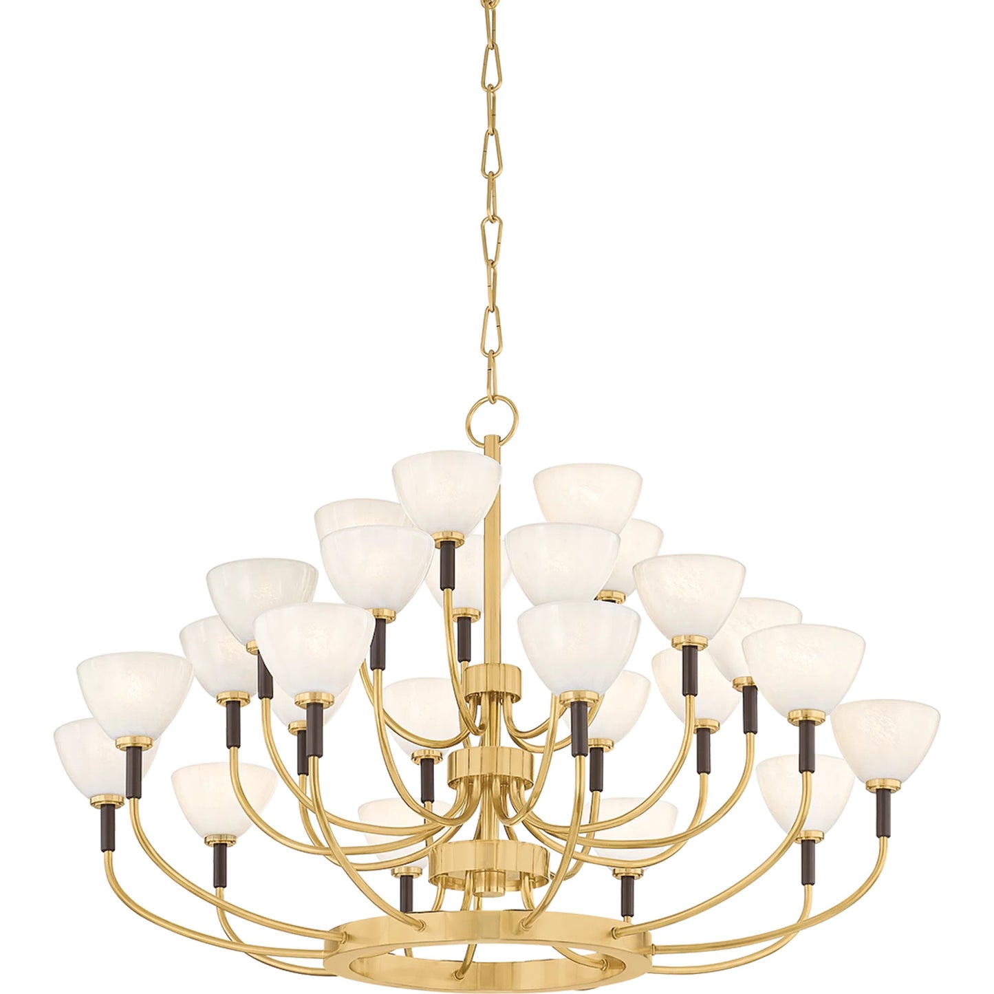 001 SI-2327785 | Primary Silo | Brahm 25-Light Chandelier by Corbett in vintage polished brass, bronze. Made from brass in a unique style.