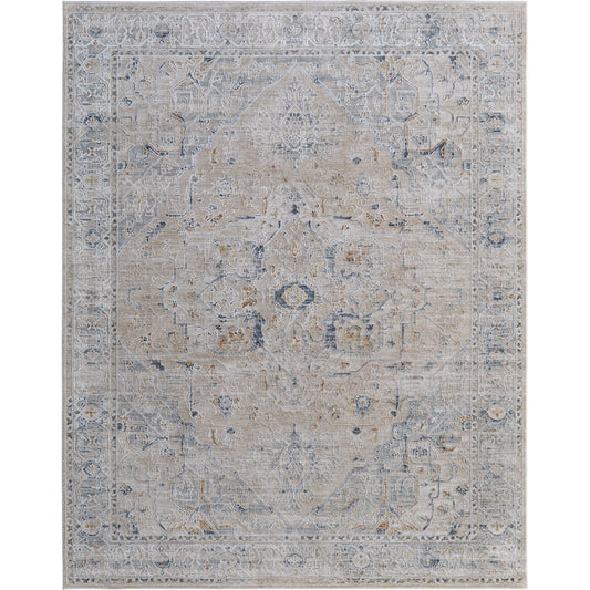 Pasha Transitional Rug - 39M5F by Feizy in ivory, taupe, blue. Made from polyester in a unique style.