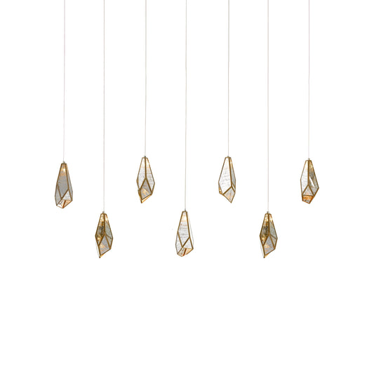 Glace Rectangular 7-LIGHT Multi-Drop Pendant by Currey and Company. Made from unique in a modern style.