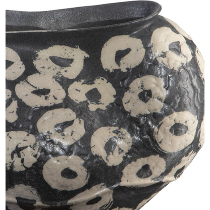 Japonesque Bowl by Currey and Company in black, light mud. Made from porcelain in a modern style.