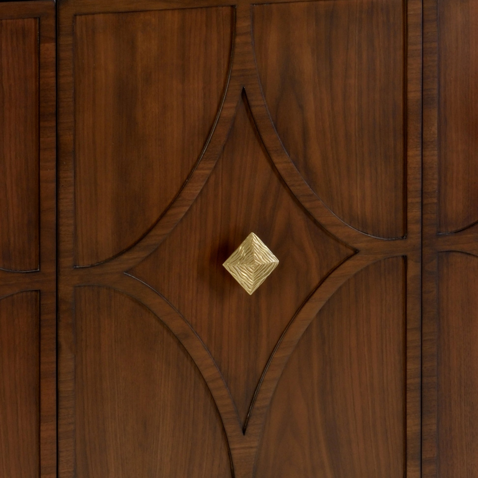 Diamond Sideboard by Wildwood in walnut veneer, brass. Made from wood in a modern style.