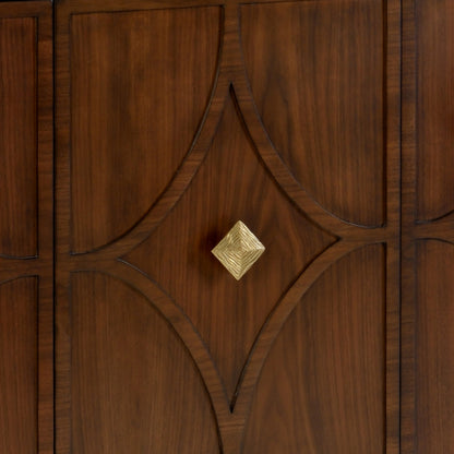 Diamond Sideboard by Wildwood in walnut veneer, brass. Made from wood in a modern style.