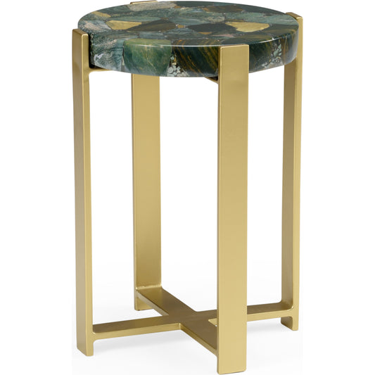Jasper Accent Table by Wildwood in green, gold. Made from stone in a eclectic & global style.