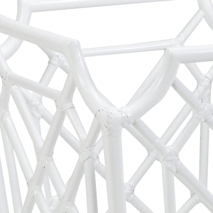 Wild Palm Planter by Wildwood in white. Made from rattan in a coastal style.