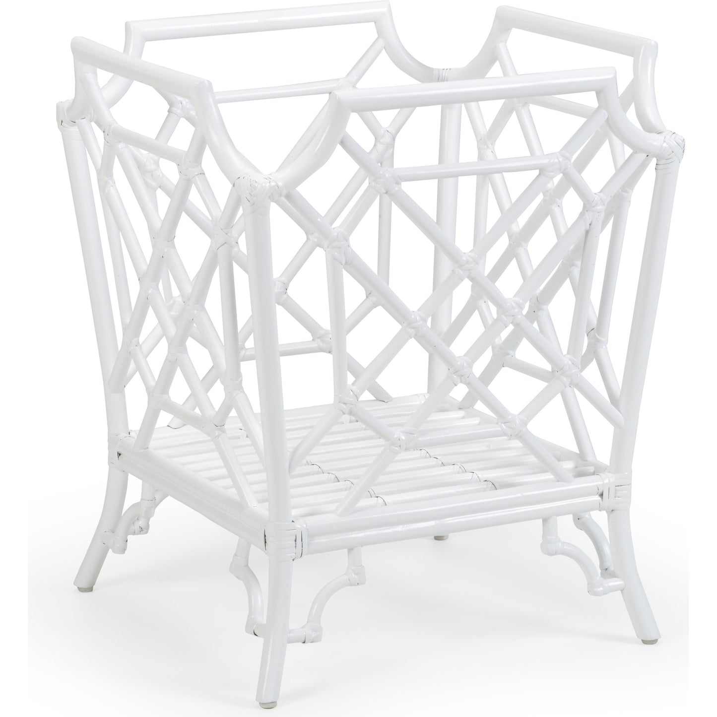 001 SR-782827 | Primary Silo | Wild Palm Planter by Wildwood in white. Made from rattan in a coastal style.