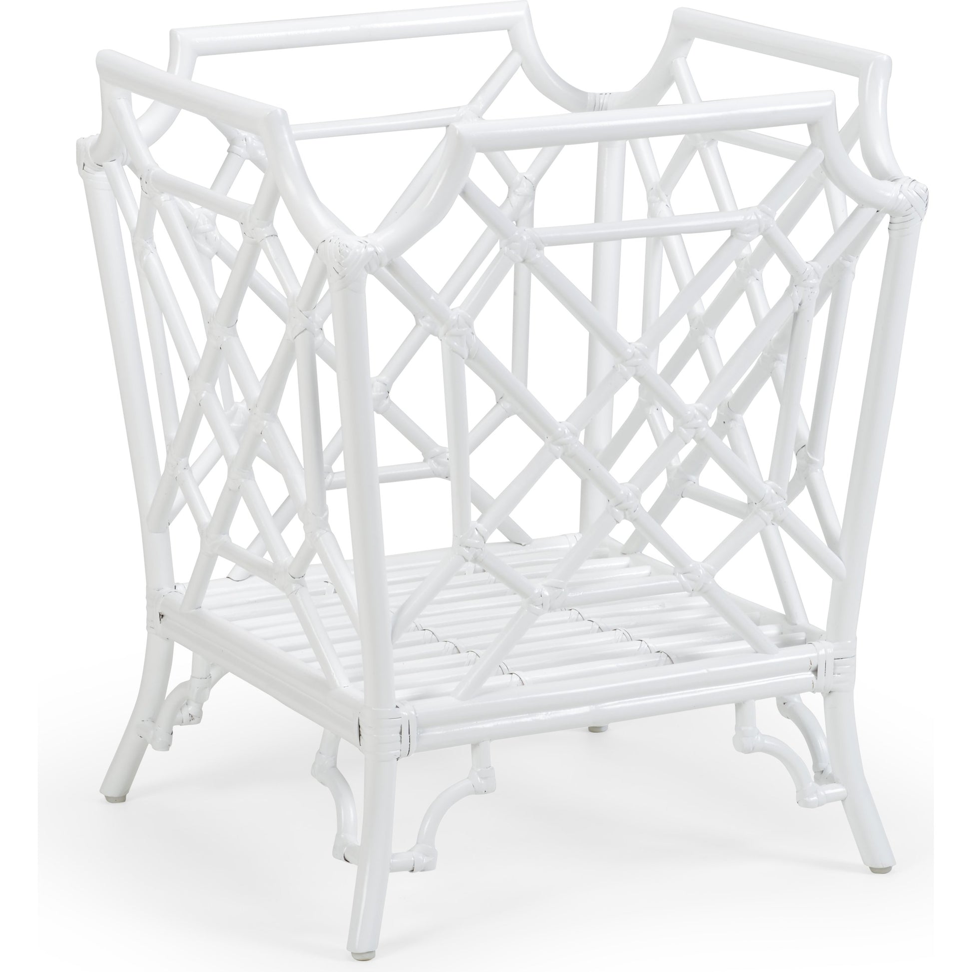 Wild Palm Planter by Wildwood in white. Made from rattan in a coastal style.