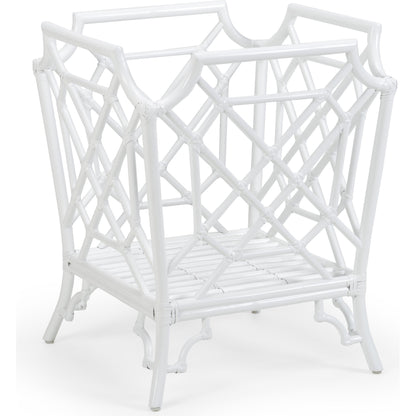 Wild Palm Planter by Wildwood in white. Made from rattan in a coastal style.