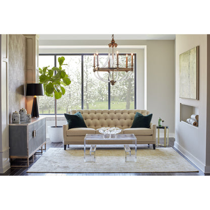 Ray's Edge Cabinet by Wildwood in faux gray shagreen, antique. Made from wood, brass in a traditional style.