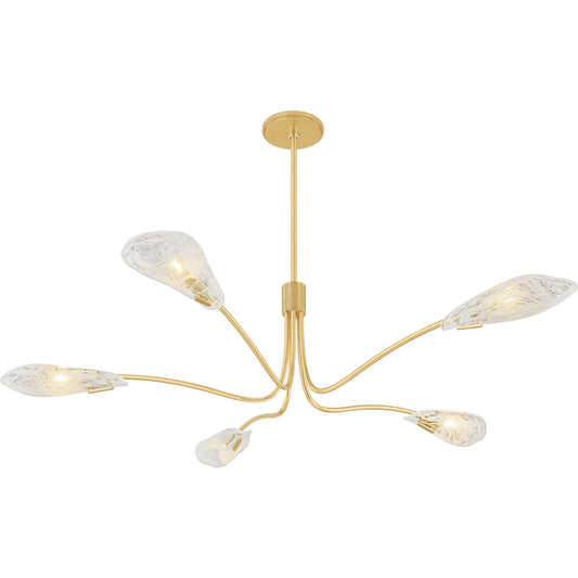 Tenafly Chandelier by Hudson Valley in aged brass. Made from unique in a modern style.