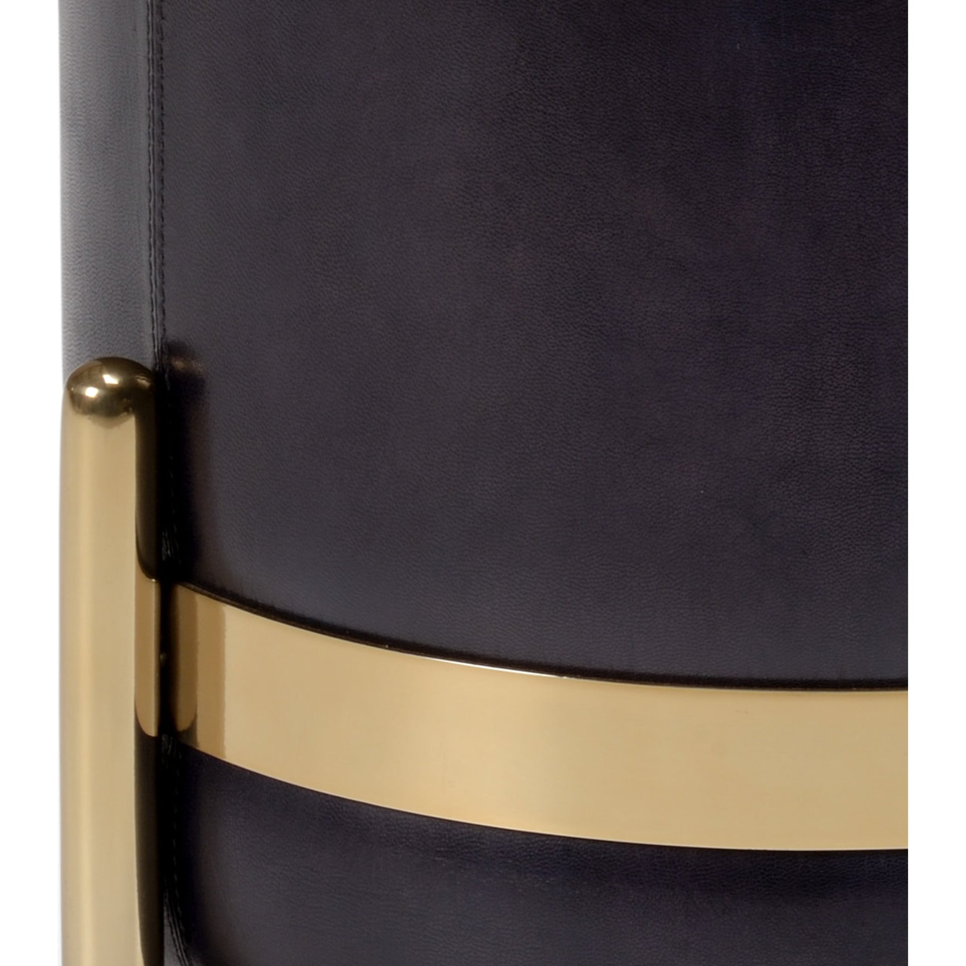 Bruce Stool by Wildwood in midnightblue, antique brass. Made from leather, stainless steel in a modern style.