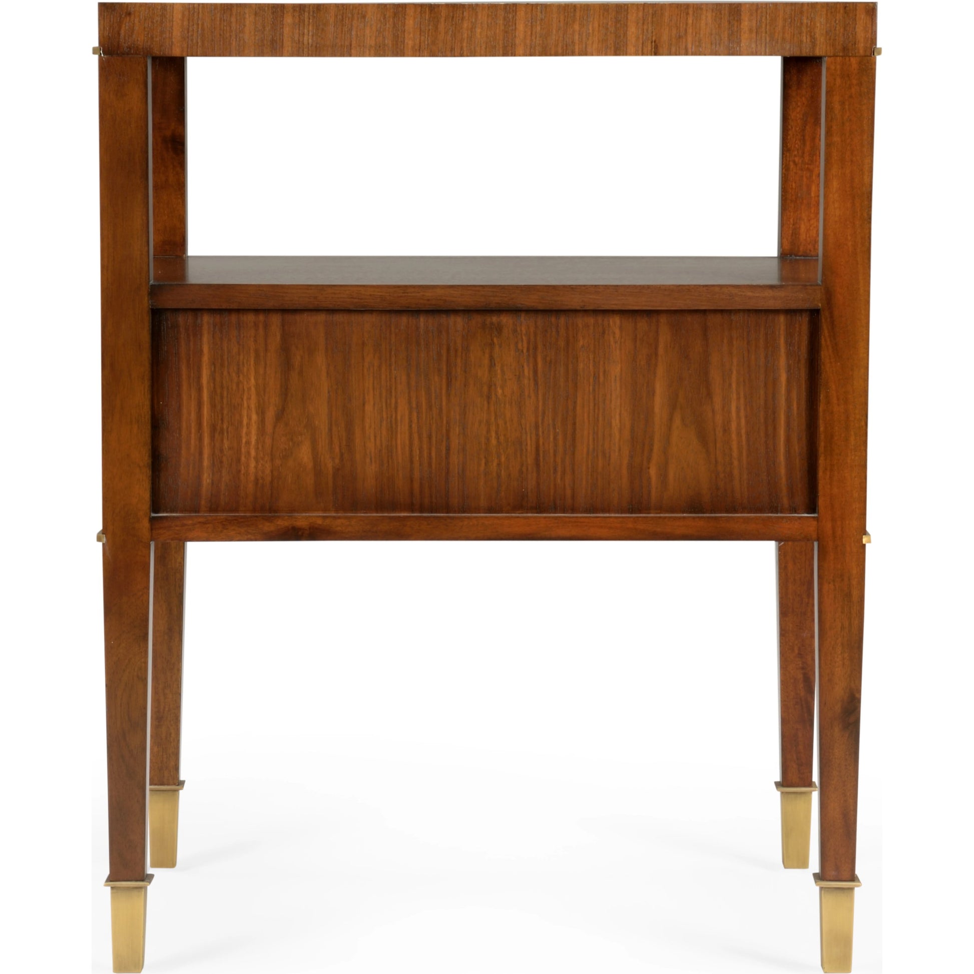 Brady Bedside Table by Wildwood in walnut , antique mirrored glass. Made from unique in a modern style.