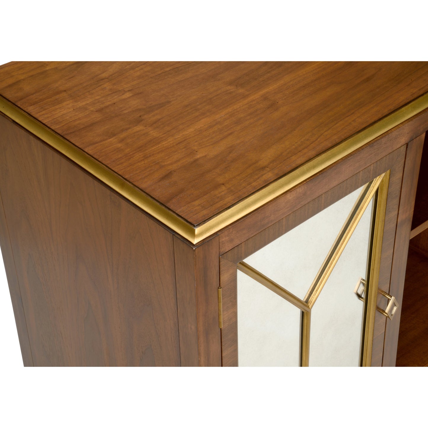 005 SI-2106110 | Closeup | Amanda Cabinet by Wildwood in walnut, antique. Made from unique in a traditional style.