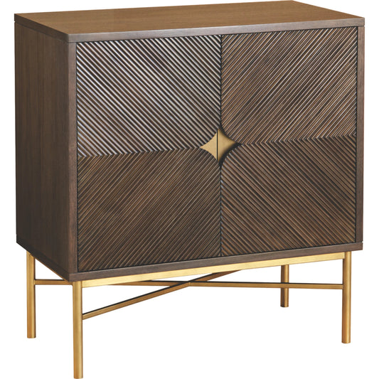 Samana Black Walnut Cabinet by Wildwood in brown, gold. Made from wood/steel in a modern style.